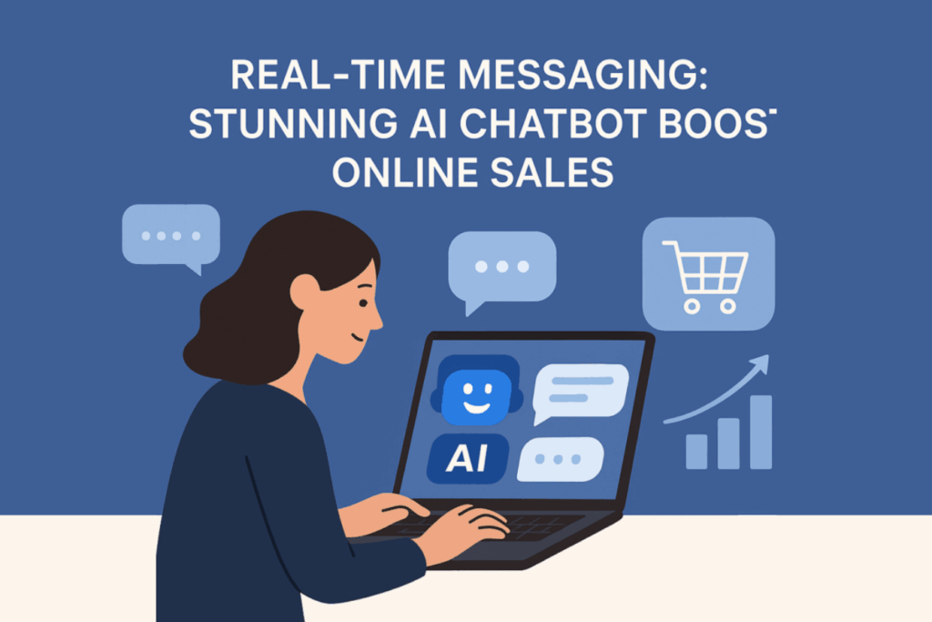 Generate a sharp, modern image for a blog post about: Real-Time Messaging: Stunning AI Chatbot Boost